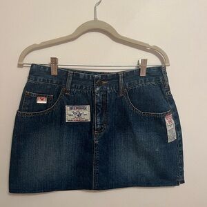 Upcycled TRUE RELIGION denim skirt